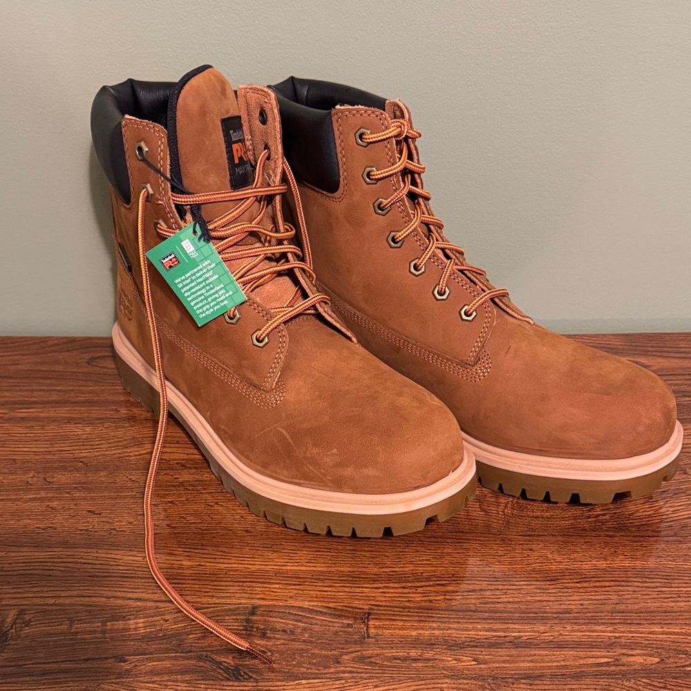 NWT Timberland Pro Max Trax Men's Tan Leather Boots - Picture 2 of 6